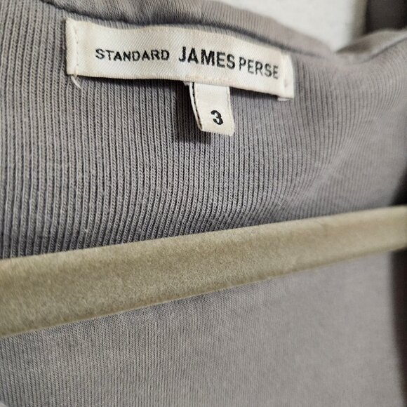 Standard James Perse | Gray Pima Cotton Wrap Drape Hoodie - Picture 4 of 10